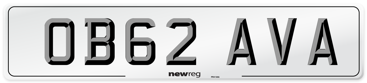 OB62 AVA Number Plate from New Reg